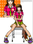 矢量女生插画018