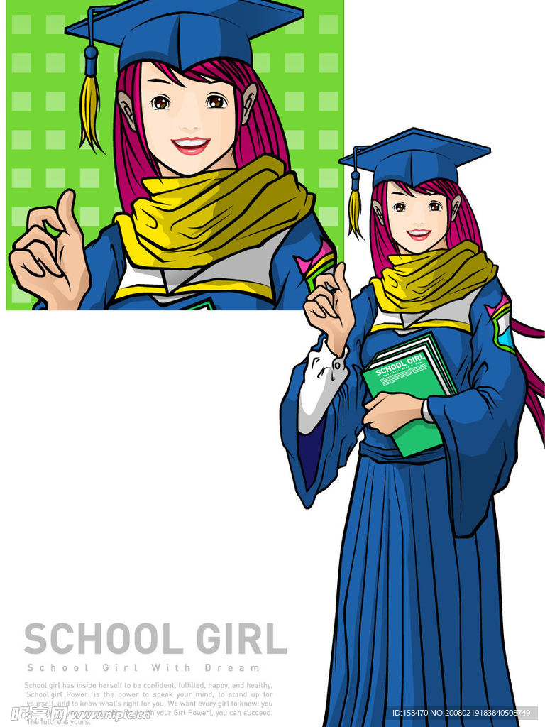 矢量女生插画030