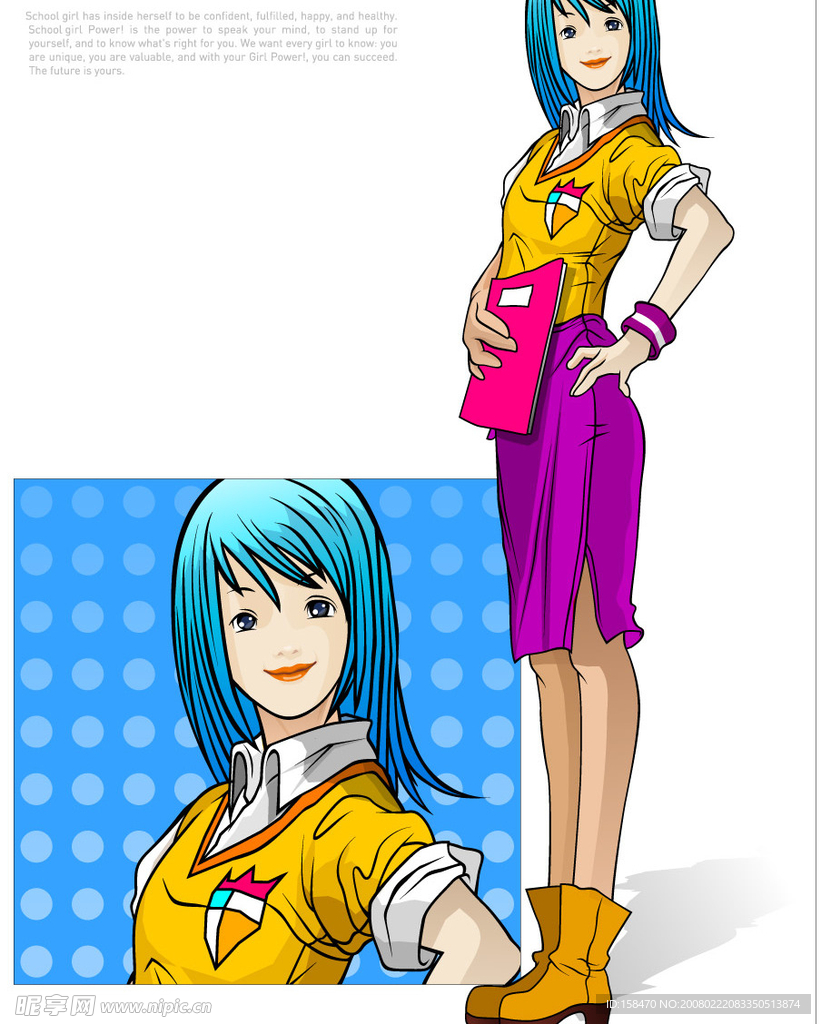 矢量女生插画053