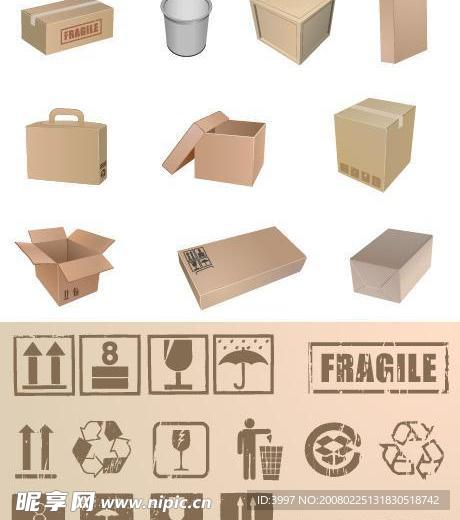 常用的包装盒及标志