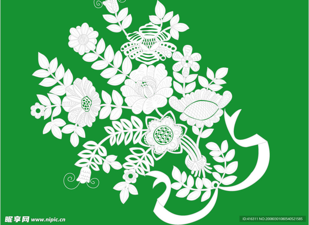 绿色花纹