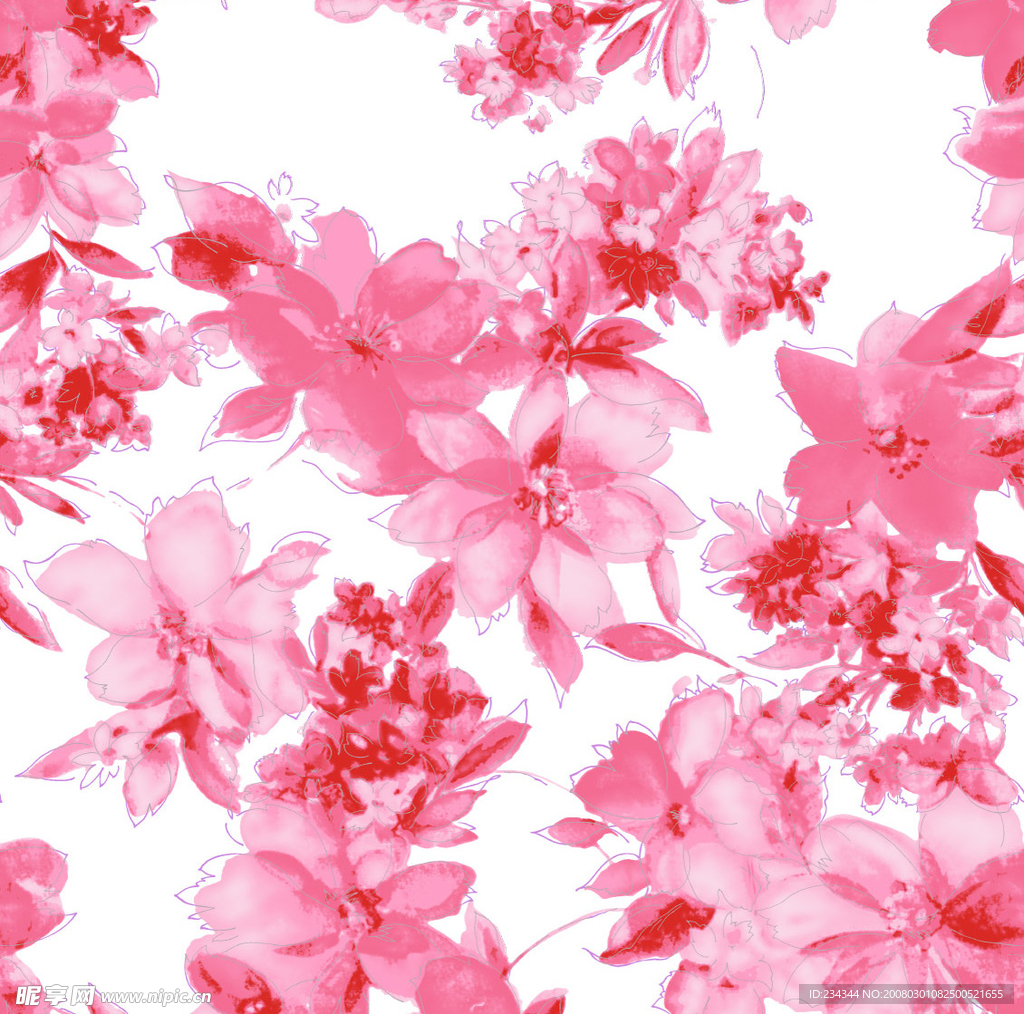 粉红花纹