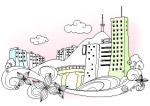 精美建筑风景韩国矢量