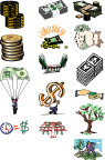 金钱矢量卡通图