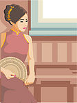 扇子美女