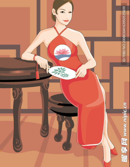 美女和椅子