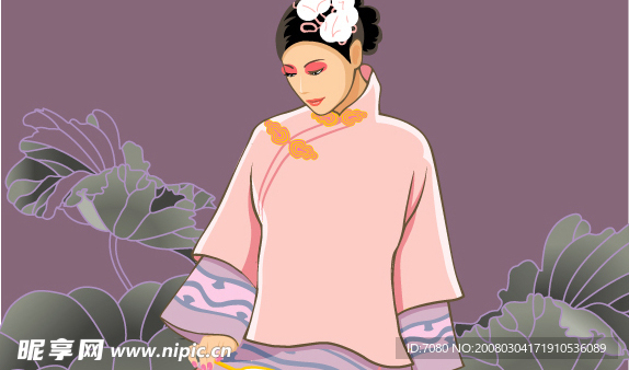 荷花美女