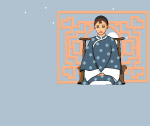 端坐的传统妇女