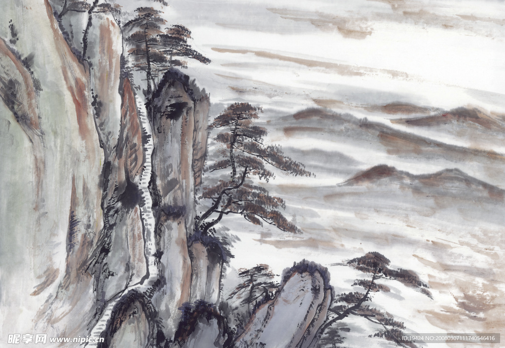 山水水墨画 古代山水画