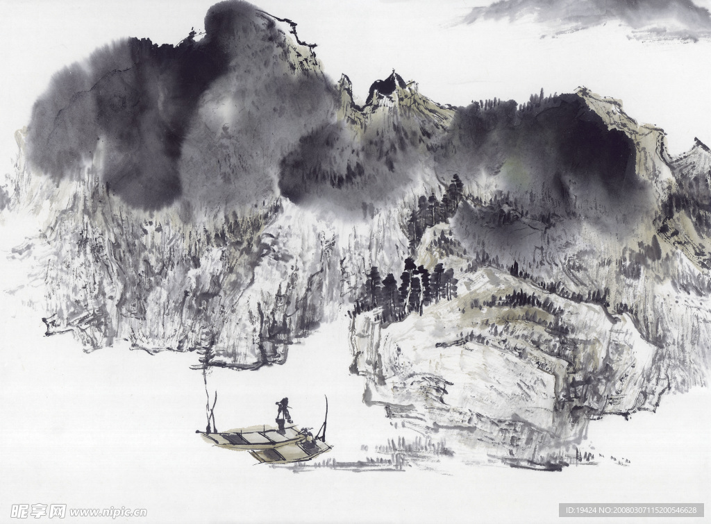 山水水墨画 古代山水画