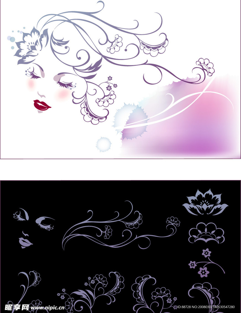 韩国精品矢量花纹 花边 边框 底纹