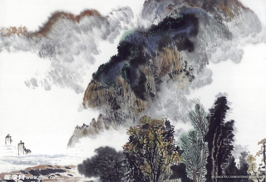 山水水墨画 古代山水画