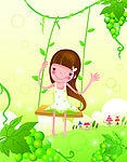 小女孩与花