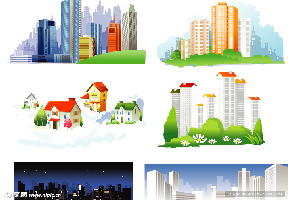 城市建筑建筑家居矢量图