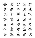 篆书风格的运动图标