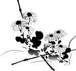 矢量水墨菊花