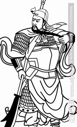矢量 手绘 关羽 画像