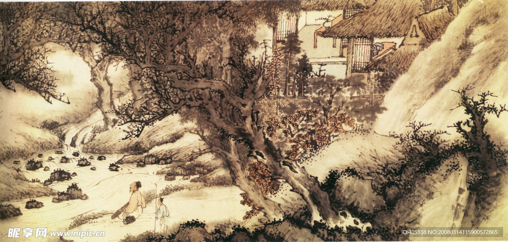 小山远歌图b 国画山水