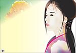 高清晰矢量古典美女素材