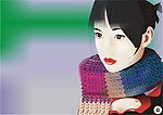 高清晰矢量农村美女素材