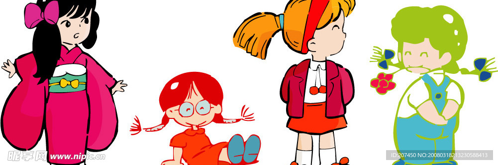 卡通小女孩