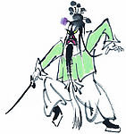 关羽(古典墨画人物素材)