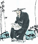 古典墨画人物素材
