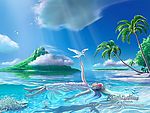 梦幻美女在海水中