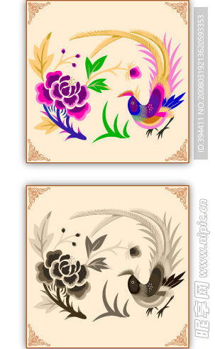 精美古典服饰花纹