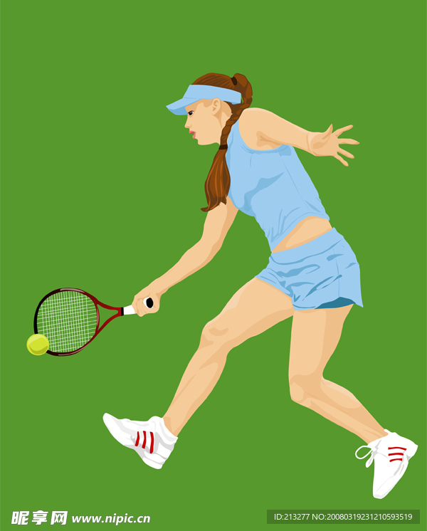 正在打网球的女性