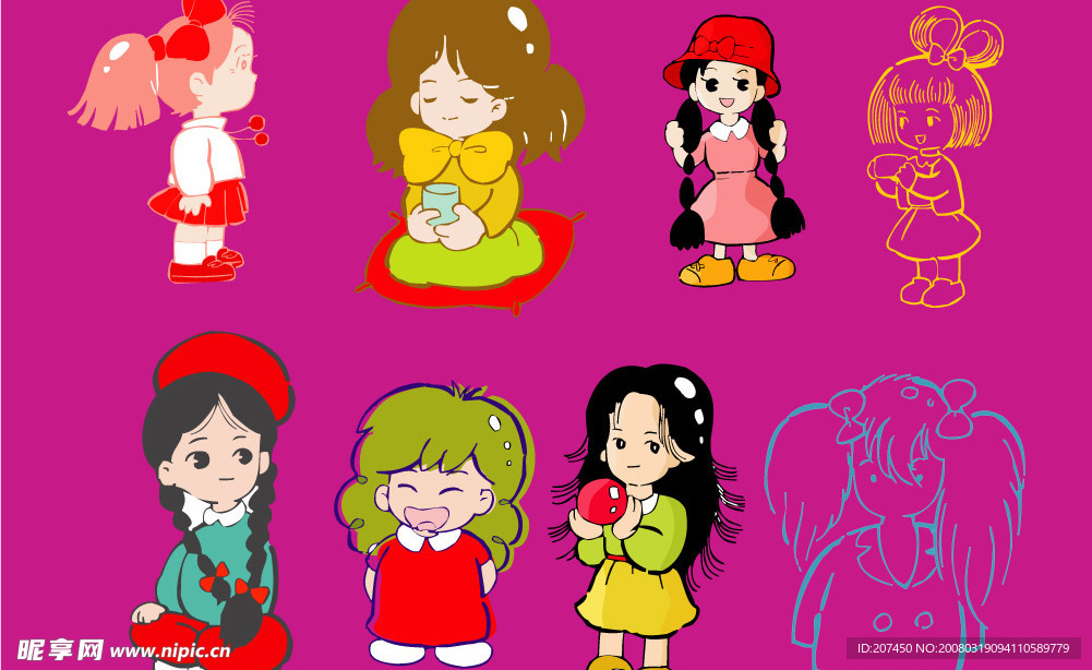 卡通小女孩
