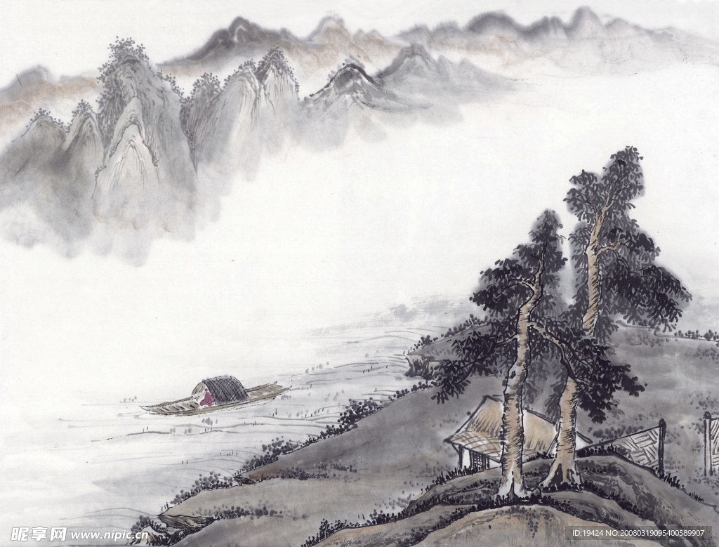 山水水墨画