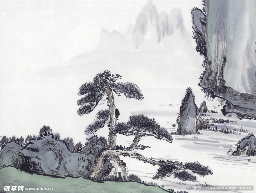 山水水墨画
