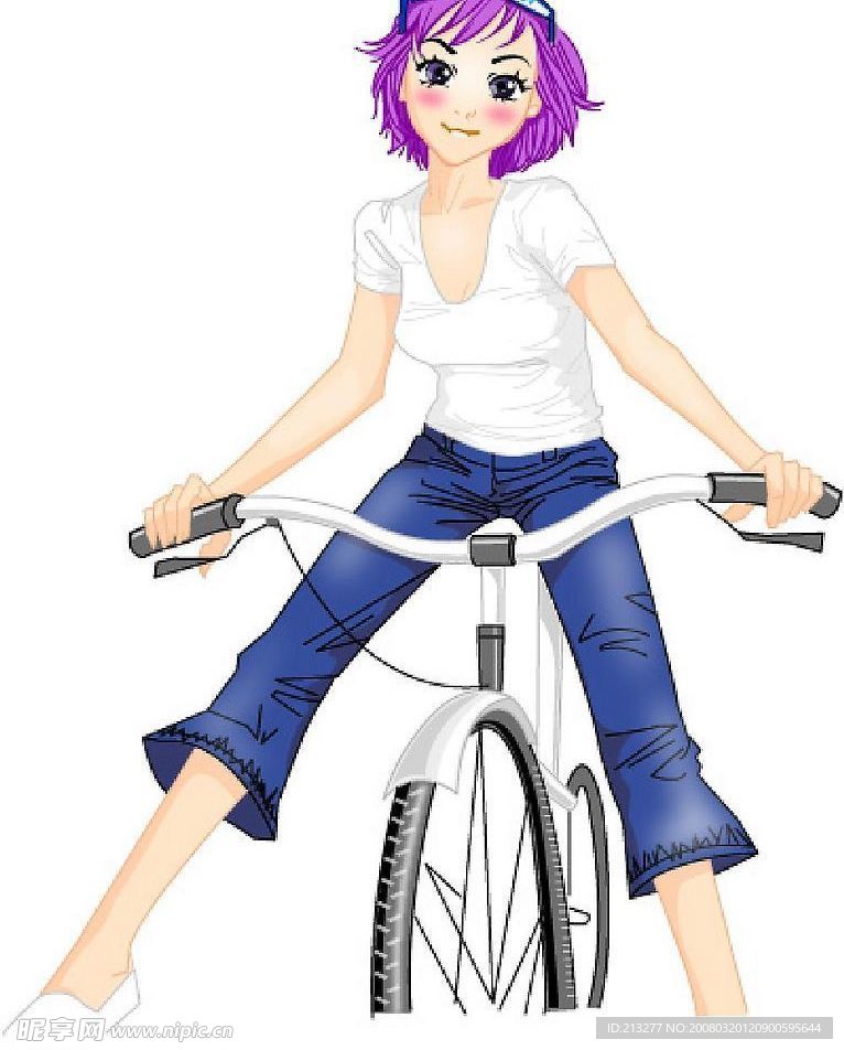 骑单车的时尚女郎