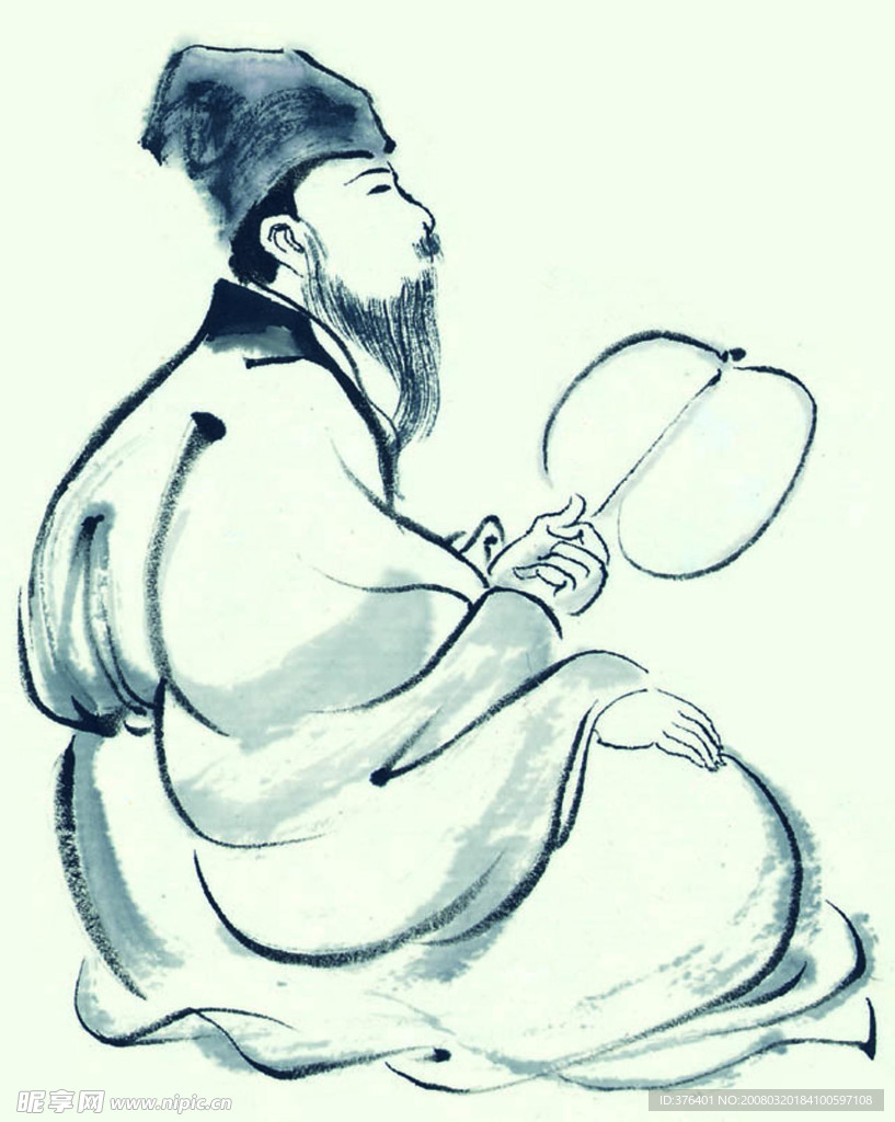 古典墨画人物素材