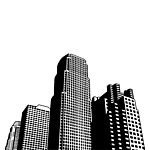 黑白城市建筑剪影