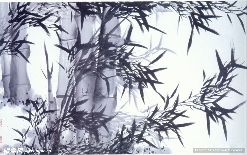 竹子水墨画