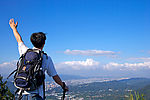 登山 挥手