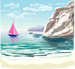 海湾里的帆船