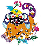 剪纸  狗  十二生肖