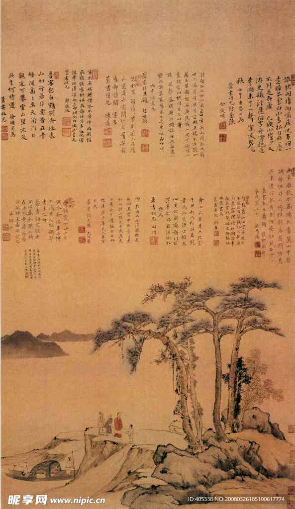 贻鹤寄书图