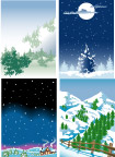 4张雪景矢量图