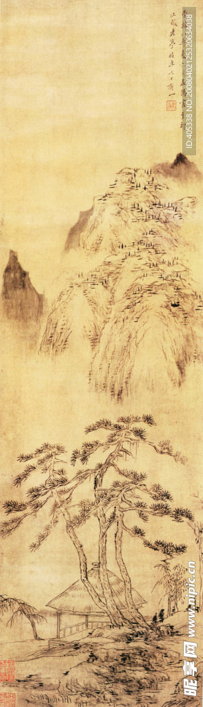 幽亭老树图