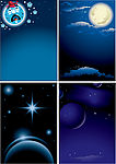 夜晚与宇宙矢量图