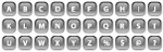 方型字母水晶质感按钮