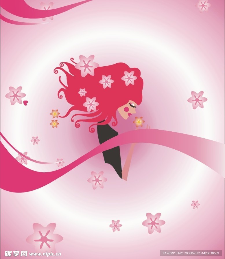 花，女孩
