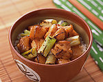 大葱烧肉饭
