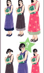 韩国家居读书矢量美女