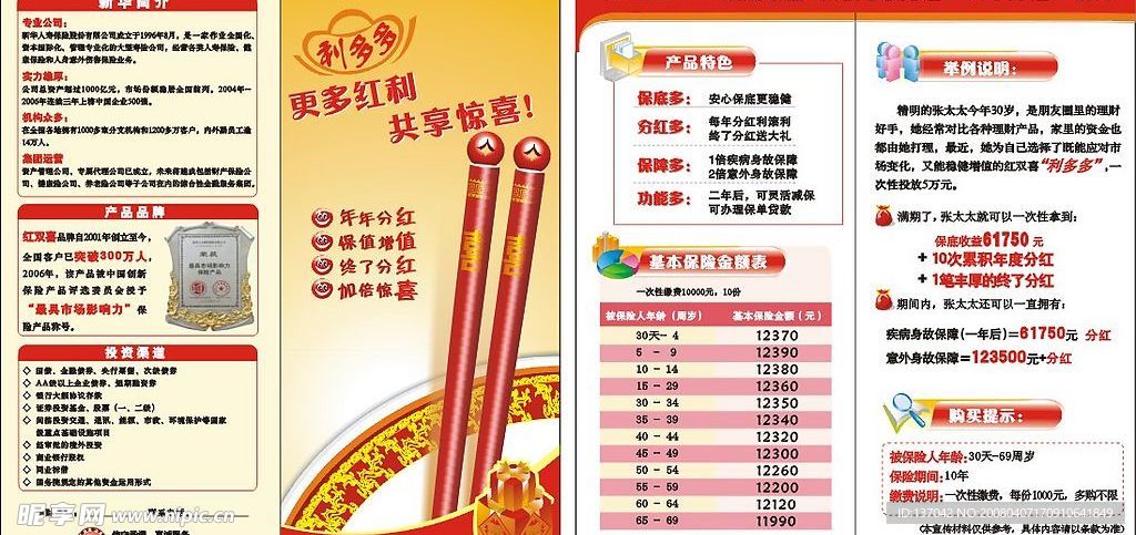 保险公司两折页