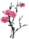 水墨花